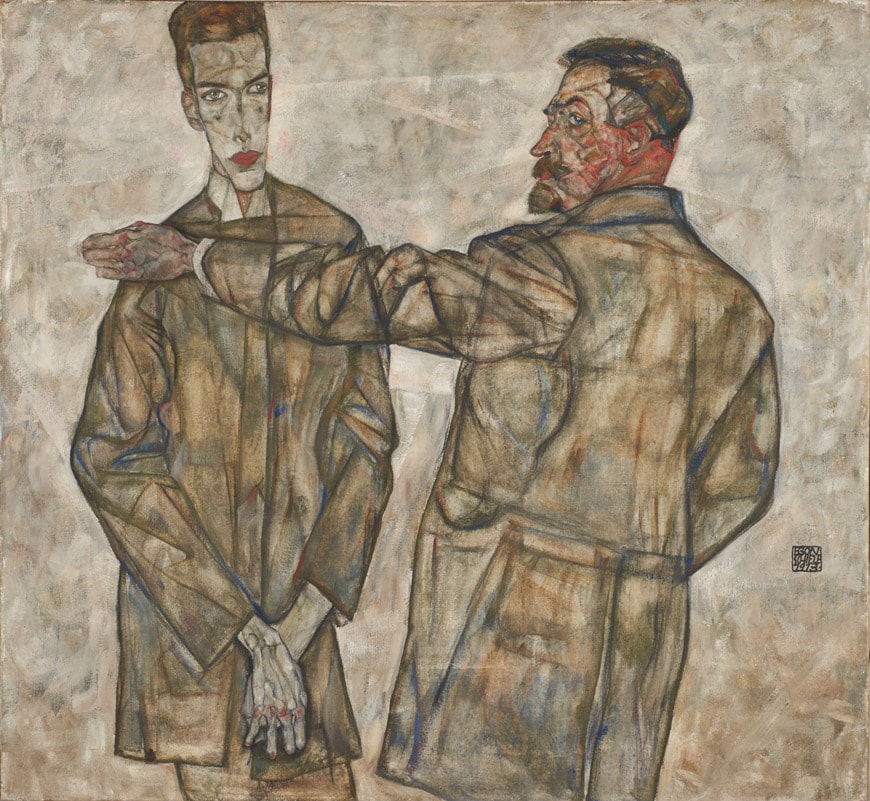 埃贡·席勒双肖像画海因里希和奥托·贝内什·兰托斯林茨艺术博物馆