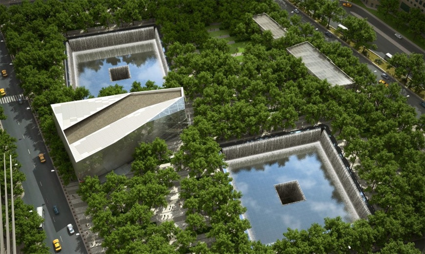 9·11纪念博物馆纽约航拍