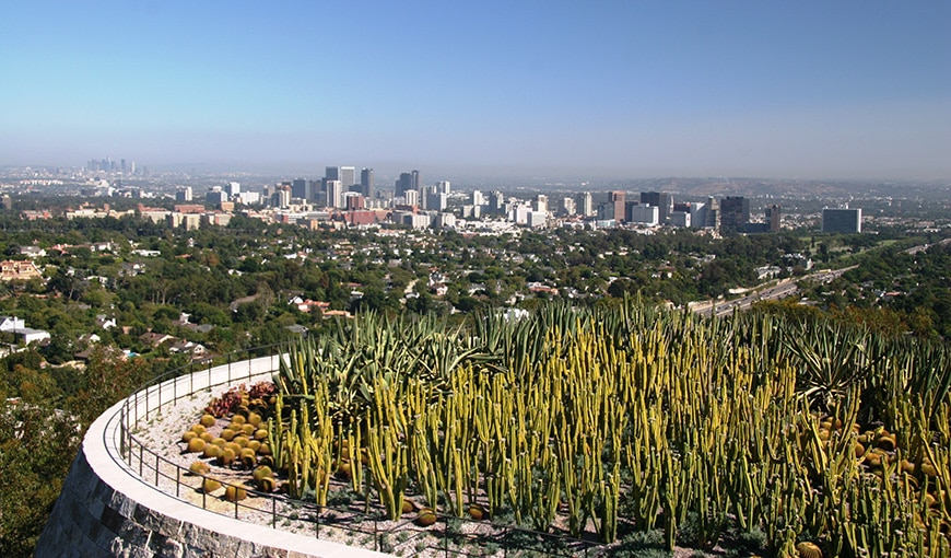 从盖蒂中心俯瞰洛杉矶市区全景