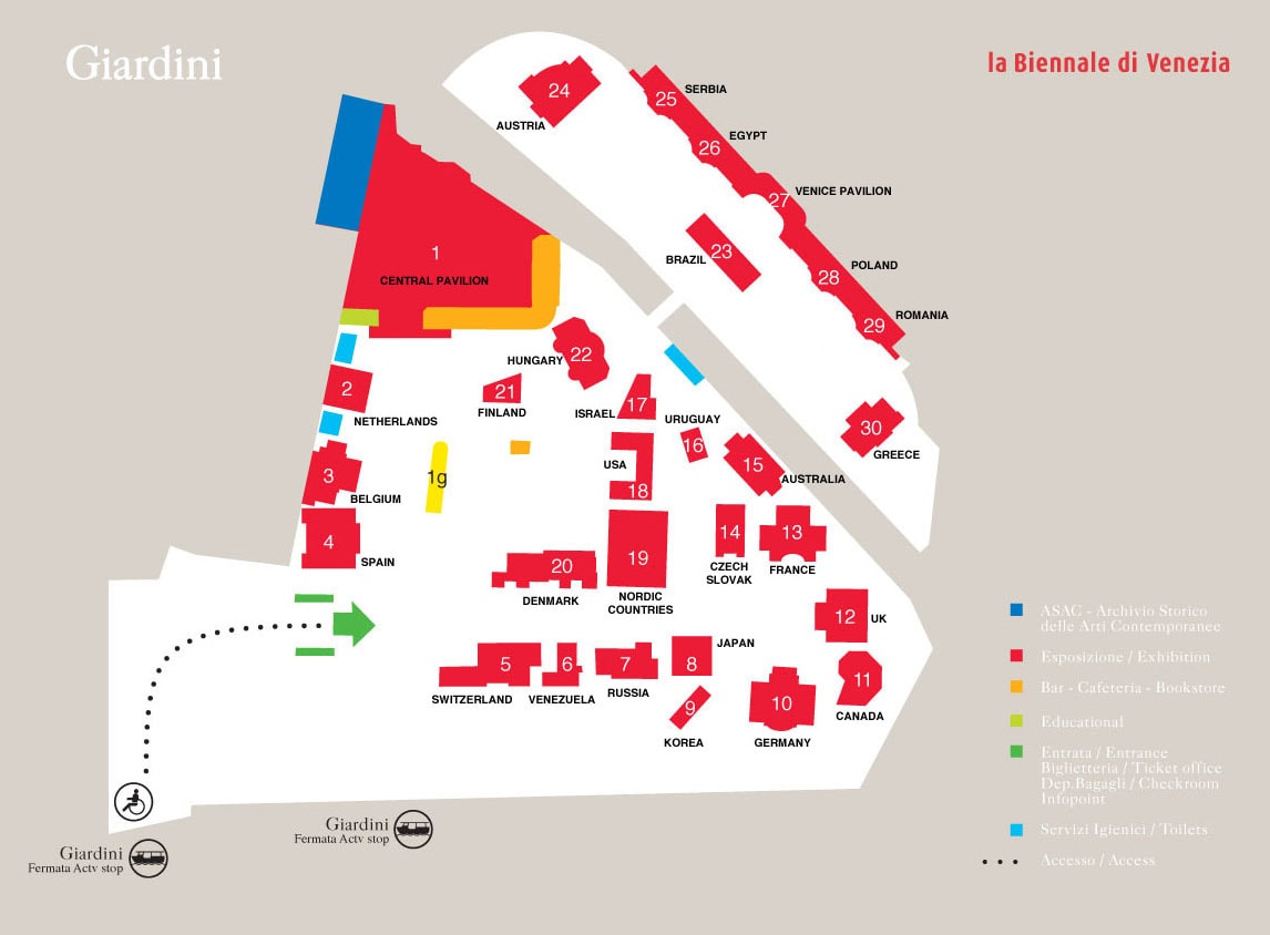 2017威尼斯艺术双年展Giardini地图