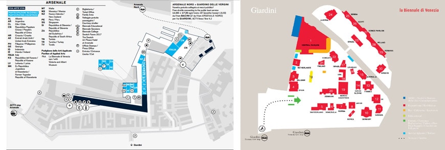 威尼斯双年展Arsenale & Giardini地图低